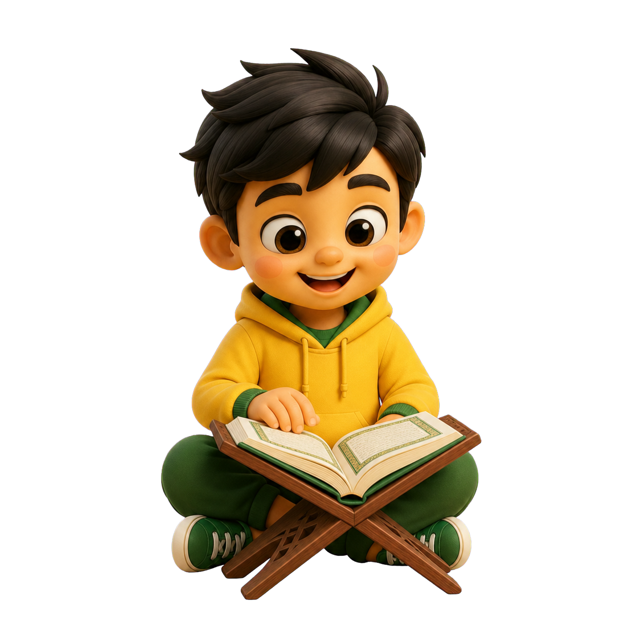 Maskot Little Amal membaca al-Quran